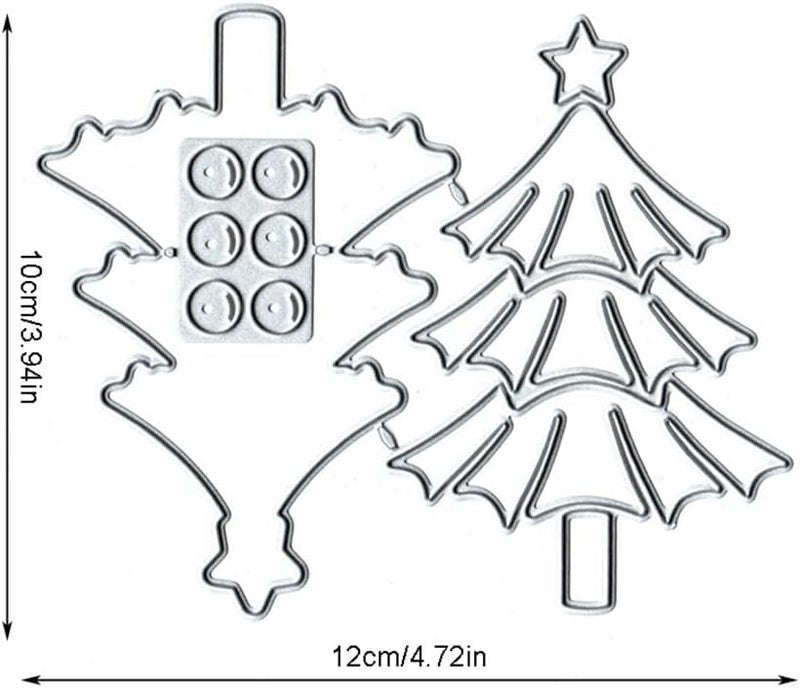 Lapoo Festivals Metal Cutting Die for Scrapbooking - Durable, Cut Stencils for DIY Scrapbook Photo Album Decorative Paper Card, Card Making Supplies, Embossing (Christmas Tree and Lights 4.7 x 3.9 in) - Image 2